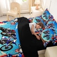 thumbnail image 4 of Castle Fairy Party Motocross Bedding Comforter Set 7 Pieces for Teens, Balloon Gift Race Full Bedding Set for Modern Room, Red Blue,Black Reversible, 4 of 7