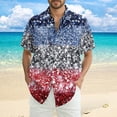 thumbnail image 3 of JGNGSHN Men's American Flag Shirt 4th of July Short Sleeve Tropical Vacation Button Down Beach Shirt Independence Day Summer Vacation T-Shirts, 3 of 11