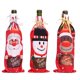 thumbnail image 1 of Suministros de decoración navideña festiva, 2 juegos de botellas de vino impresas, juego de botellas de vino tinto y champán, juego de vino de dibujos animados, 1 of 5