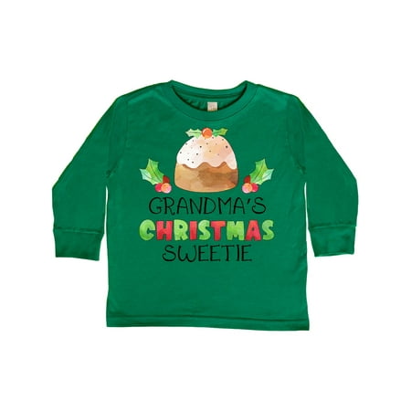 

Inktastic Grandma s Christmas Sweetie with Holiday Cake and Holly Gift Toddler Boy or Toddler Girl Long Sleeve T-Shirt