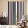 thumbnail image 3 of Kitchen Curtains 84 Inch Length 2 Panels, Red Blue Beige Grommets Window Treatment Curtain, Boho Retro Colorful Abstract Striped Thermal Curtains Drapes for Living Room/Bathroom, 3 of 9
