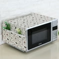 thumbnail image 1 of Housse de Protection pour Four à Micro-Ondes, Tissu en Lin Anti-Poussière avec Poches de Rangement (Chat), 1 of 4