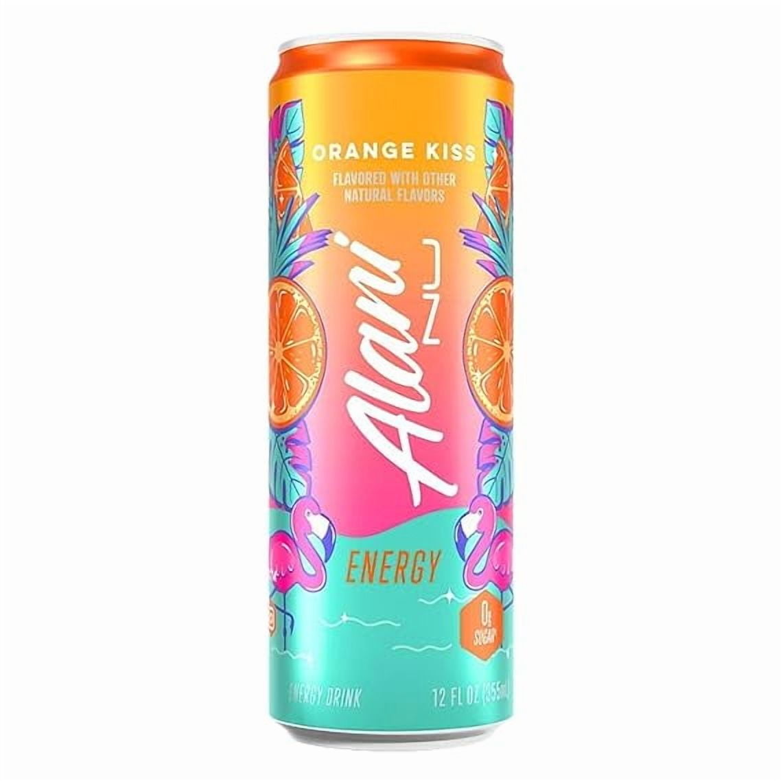 New Alani Energy Drinks Variety Cherry Twist, Orange Kiss Zero Suger, Low - Calorie, Energy Boost Drinks 12 oz (6 Pack)