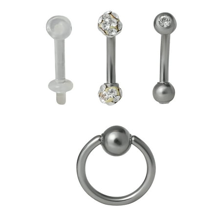 Body Jewelry- Adult Women's 18 Gauge Assorted Stainless Steel Horseshoe Cartilage Nose Piercings