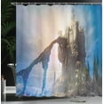 thumbnail image 4 of Ambesonne Medieval Shower Curtain, Old Castle, 69"Wx84"L, Grey Blue, 4 of 5