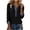 01# Black, variant on Women's Knit Sweater with Denim Collar Slim Fit Stretchy Ribbed Button-Up Pullover Casual Long Sleeve Winter Tunic Top S-3XL