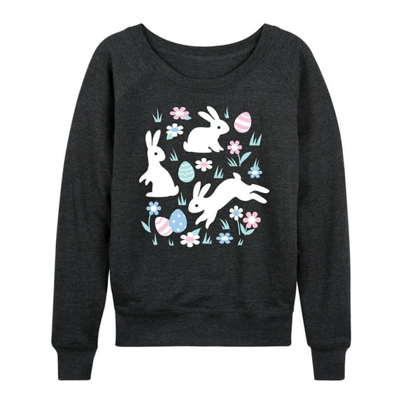 Instant Message - Easter Scene - Women's Lightweight French Terry Long Sleeve Shirt