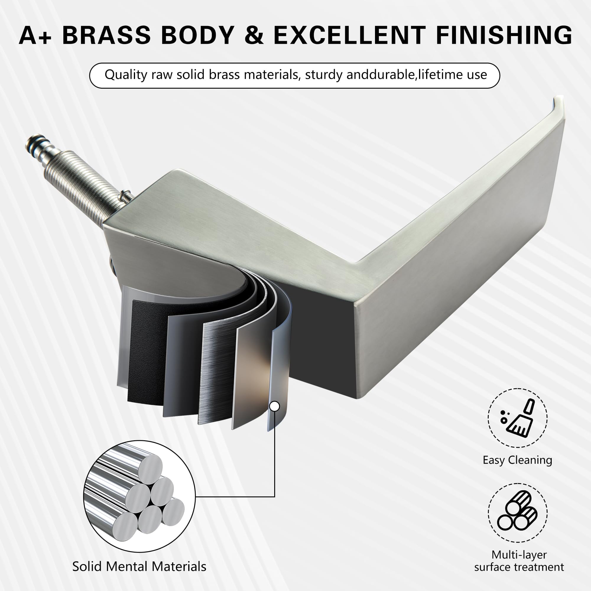 Roman Tub Faucet Brushed Nickel Deck Mount Bathtub Set 2 Handle High Flow Waterfall 3 Hole