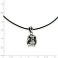 thumbnail image 3 of Stainless Steel Polished and Antiqued Moveable Skull Necklace, 3 of 3