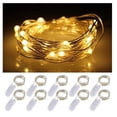 thumbnail image 6 of 10Pcs Mini String Lights 2m Battery Operated 20 Micro LEDs Copper Wire Starry Fairy String Lights for DIY Party Christmas Costume Wedding Table Decorations, Warm White, 6 of 7
