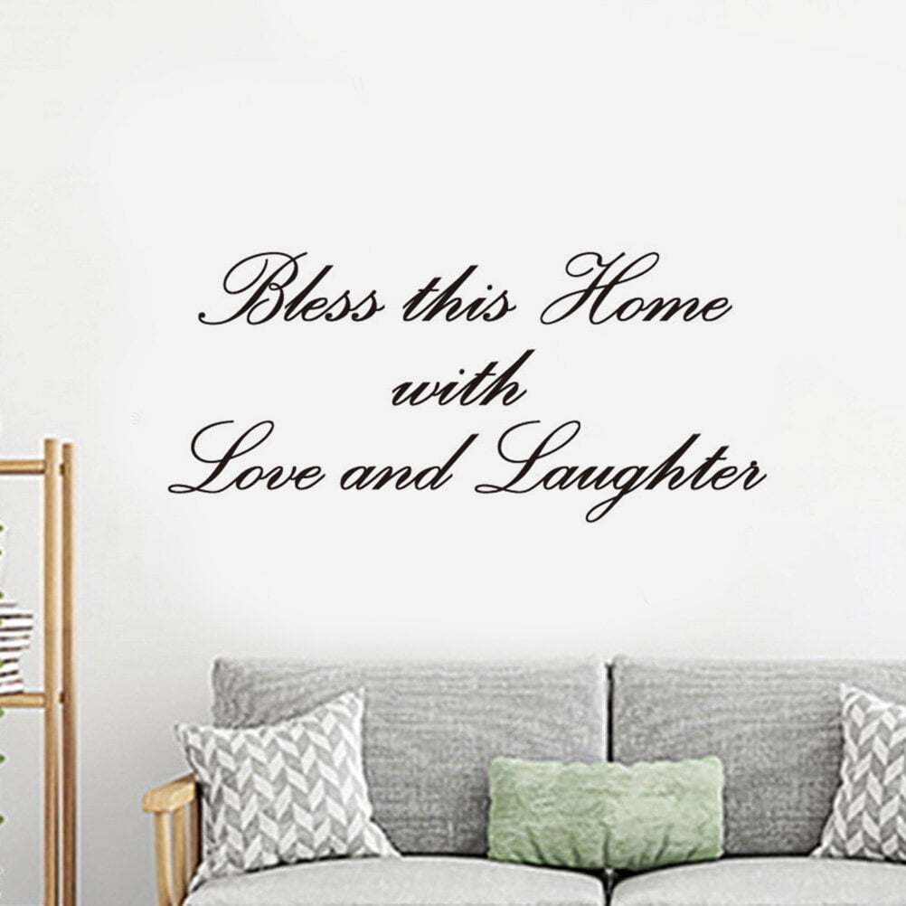 LABSERRON Bless This Home Removable Wall Sticker for Living Room Decor