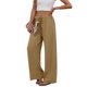 thumbnail image 5 of Pantalones de Lino Mujeres de Verano de Color Sólido Estirado-Cintura Casual Pantalones Rectos con Mezcla de Lino de Algodón Suave, Pantalones Transpirables de Longitud de Tobillo para Diario, 5 of 8