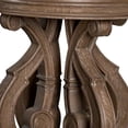 thumbnail image 3 of Gia Side End Table- 27 Inch Round Top- Carved Details- Brown Solid Wood, 3 of 5
