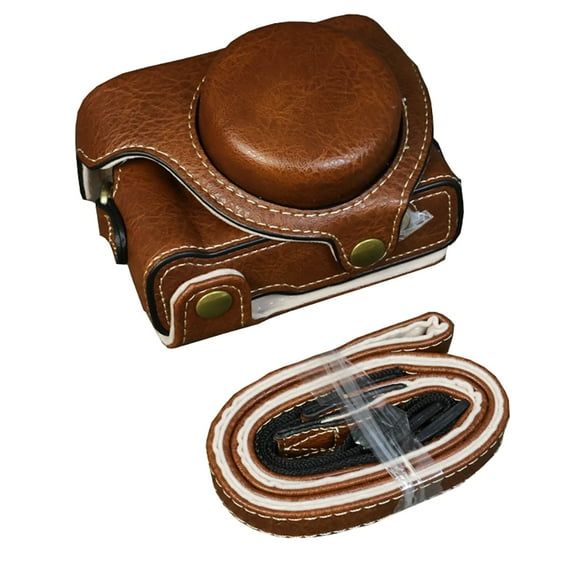 GadgetCom Replacement Case Compatible with Sony ZV-1 ZV1 Vlog Camera , PU Leather Protective Cover Shell Bag With Strap
