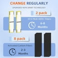 thumbnail image 5 of FLT5000 Replacement Filter C for Germ-Guardian Air Purifier AC5000 AC5000E AC5250PT AC5350B AC5350BCA AC5350W AC5300B,2 True H13 HEPA Filters+8 Activated Carbon Pre-Filters 2 HEPA Filters + 8 Carbon, 5 of 5