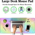 thumbnail image 2 of Large Mouse Pad Pink Gaming Mouse Pads Desk Mat for Women Computer Desk Pads Desk Pad Mat Non-Slip Rubber Base 35.4 X 15.7 for Game Office, Shiny Colorful Rainbow Background, 2 of 6