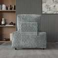thumbnail image 3 of Home Design Amos Velvet Accent Chair for Living Room, Gray, Movable Backrest, Removable Cover, Back Pillow Design, High-Density Foam Padding, Sturdy Frame & Silent Footrest, 3 of 10