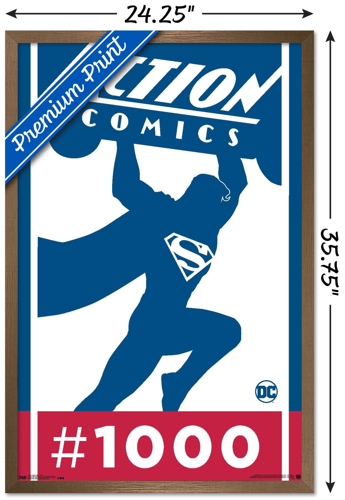 DC Comics - Superman - Action Comics 1000 Wall Poster, 22.375" x 34", Framed