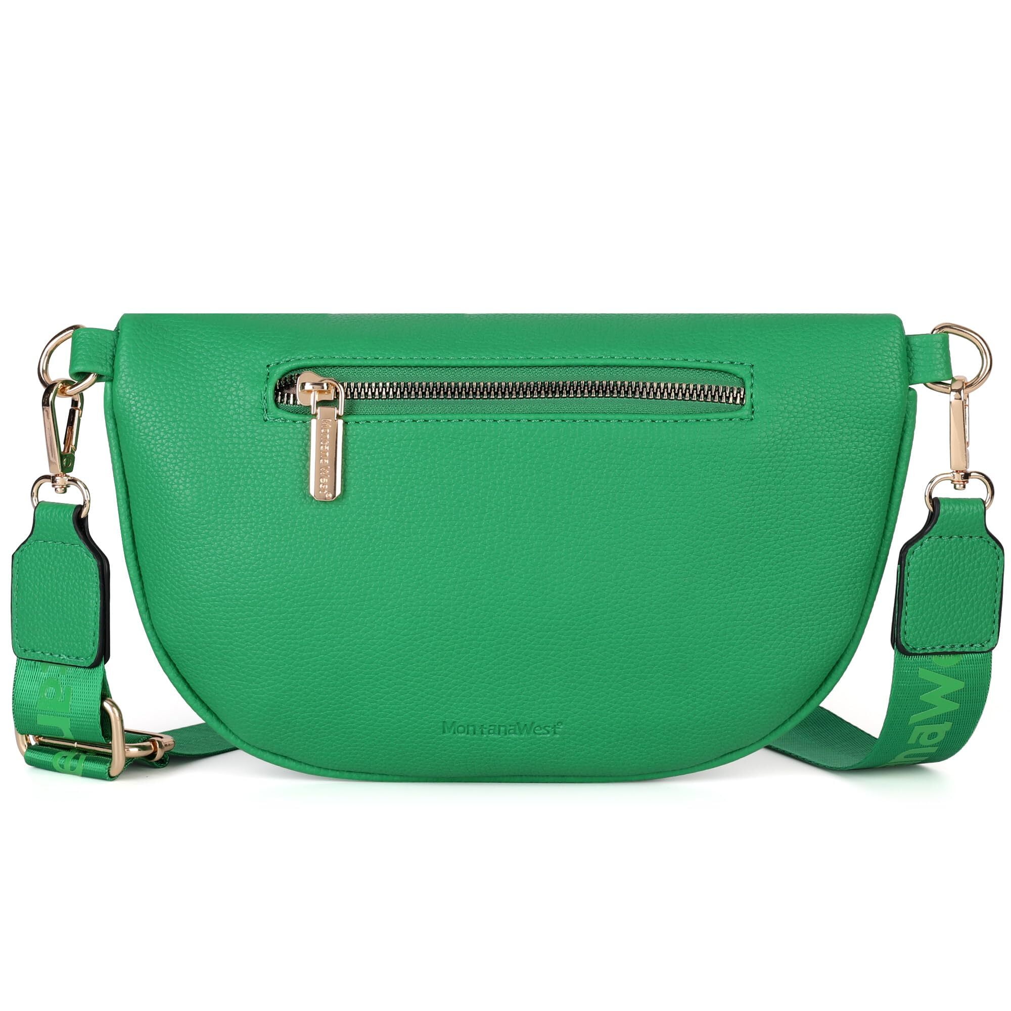 Montana West Crossbody Bags for Women Bum Bag Sling Purse with Adjustable Strap, Green