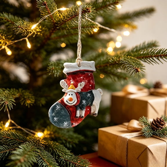 Fmbmuo Christmas Tree Ornaments Xmas Hanging Decorations Cute Mini Resin Pendant for Holiday Window Home Wreath Decor Christmas Decor,Multicolor