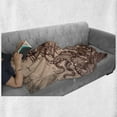 thumbnail image 6 of Nautical Soft Flannel Fleece Throw Blanket, Octopus Tentacles with Ship Sail Old Boat in Ocean Waves Kraken, Cozy Plush for Indoor and Outdoor Use, 50" x 70", Pastel Brown and Redbrown, by Ambesonne, 6 of 6