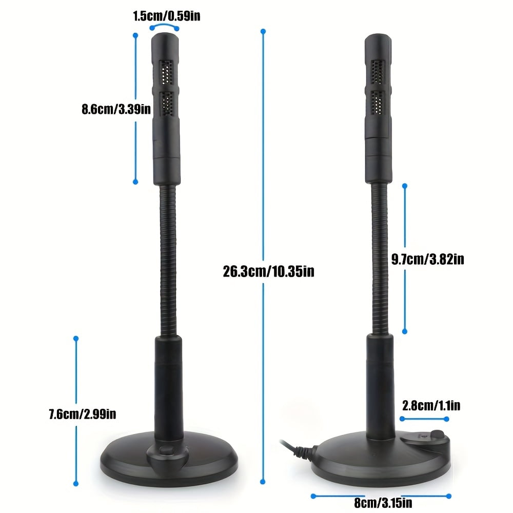 3.5mm Gooseneck Computer Microphone, Adjustable Wired Condenser Mic Suitable For Games, Meetings, Recording, Podcasts, Games, Online Chat