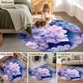 thumbnail image 5 of Round Rugs 5Ft, Spring Purple Hydrangea Round Area Rug Washable Indoor Throw Carpet, Country Flowers Garden Plants Soft Non Slip Circle Rug for Cabinet Bathroom Home Decor Aesthetic, 5 of 8