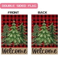thumbnail image 3 of Welcome Christmas Red Tree Xmas Garden Flag Winter Small Burlap 12x18 Inch Vertical Double Sided Outside Yard Holiday Outdoor Farmhouse Decoration, 3 of 6