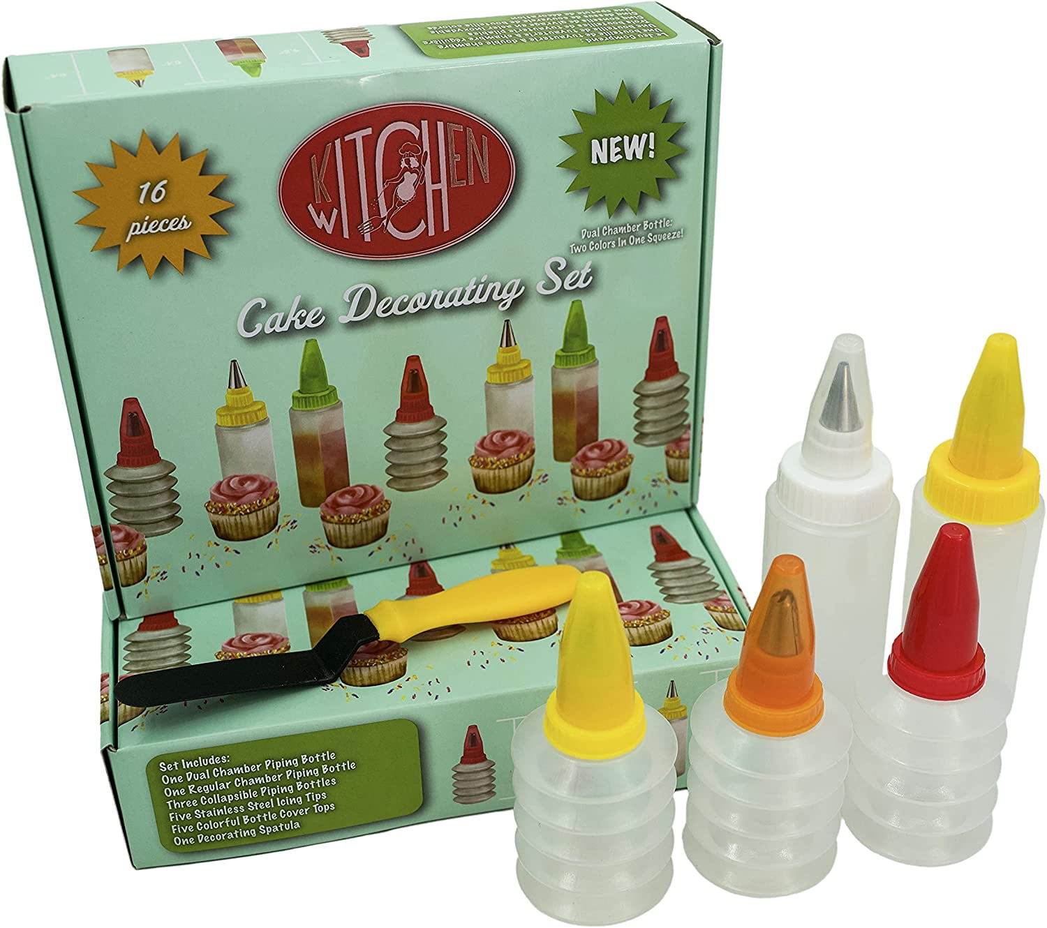 KITCHEN Witch 11 Piece Icing Bottles Kit with Stainless Steel