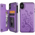 thumbnail image 1 of Compatible for iPhone 6 Wallet Case with Card Holder, Embossed Butterfly Premium PU Leather Double Magnetic Buttons Flip Shockproof Protective Case Cover for iPhone, 1 of 6
