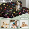 thumbnail image 7 of SCRAWLGOD Paws Print Black Futon Covers Armless Futon Bed Cover Stretch Stay in Place Couch Furniture Protector Machine Washable Dustproof Sofa Bed Slipcover, 7 of 7