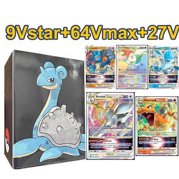 Tarjetas de Pokémon brillantes, juego de colección de tarjetas coleccionables en inglés, Scarlet Violet, EX Vstar, V, Vmax, Gx, Mega, piezas, 100 Fivean unisex