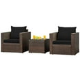 thumbnail image 4 of Pemberly Row 3-piece Rattan Patio Furniture Set with Cushions in Black, 4 of 10