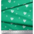 thumbnail image 2 of Soimoi Green Japan Crepe Satin Fabric Heart & Dots Print Sewing Fabric Yard 42 Inch Wide, 2 of 3