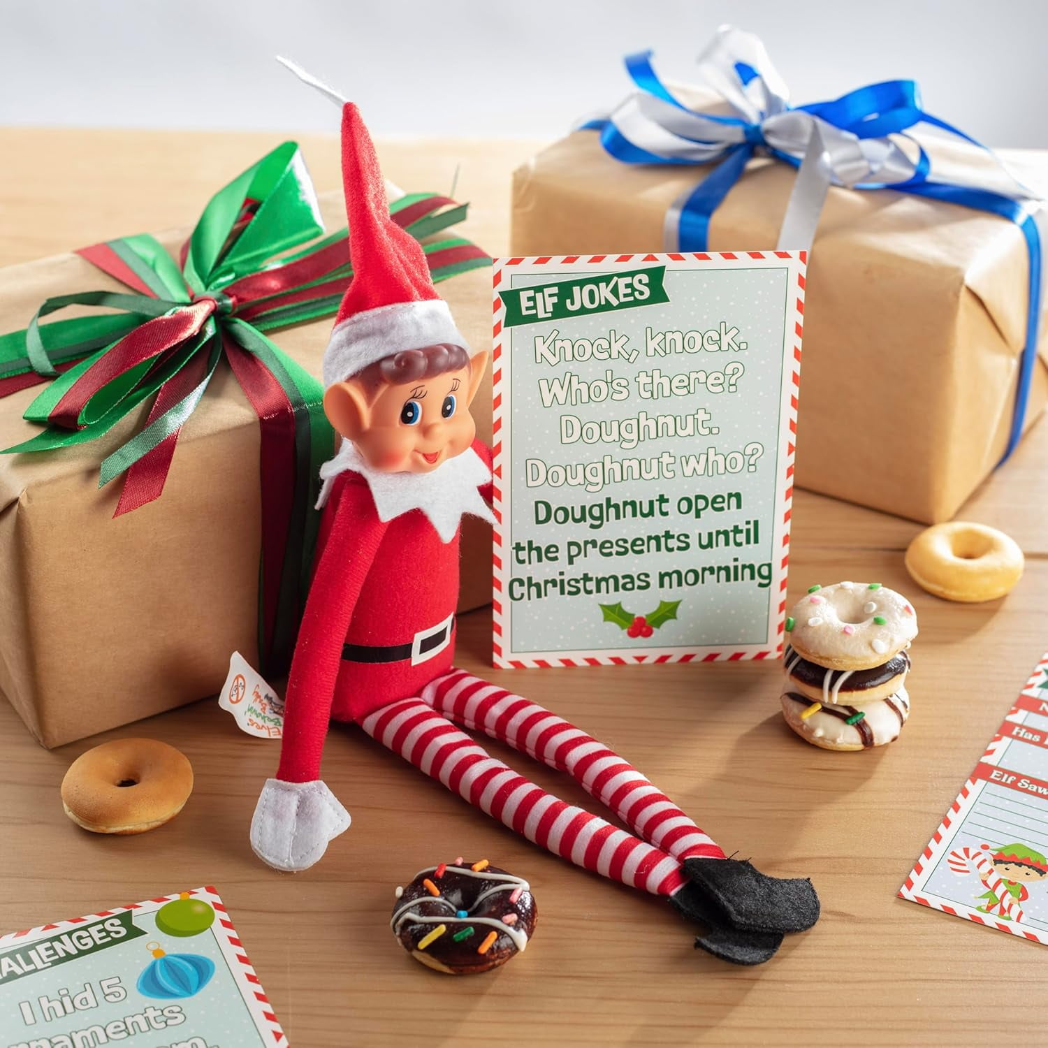 Ultimate Elf Accessory Pack- DIY Posable Tool Kit PLUS Bonus 50 Shelf Activity Cards, Jokes & Challenges to Make Your Holiday More Fun - Make your Elf AWESOME & Flexible this Holiday Christmas Season