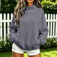thumbnail image 2 of CQONEPT Mock Neck Sweatshirt Women Fall Fashion Turtleneck Pullover Long Sleeve Casual Fleece Sweatshirts Fall Winter Fashion Clthes XXL, 2 of 6