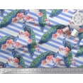 thumbnail image 2 of Soimoi Poly Georgette Fabric Stripe,Floral & Peacock Bird Decor Fabric Printed Yard 52 Inch Wide, 2 of 3
