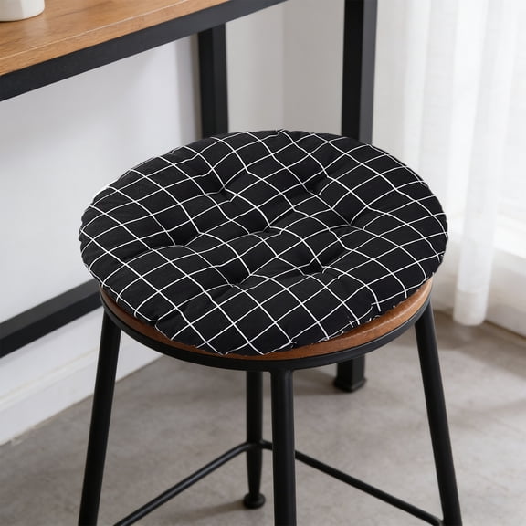 Memory Foam Seat Cushion, 15.7x15.7 Inch Round Chair Pad, Soft Velvet Fleece Cushion, Non-Slip Bottom Office Chair, Wheelchair Seat Pad, Kitchen Dining Room Essential