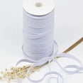thumbnail image 3 of 144 Yards Length 1/4 Inch Width White Braided Elastic Band Yarn Sewing Crafting DIY Cord, High Elasticity Flat Elastic Rope, Bungee, Heavy Stretch Knit Spool, 3 of 7