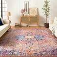 thumbnail image 3 of Hauteloom Shueyville Boho Colorful Runner Rug for Hallway, Bedroom Area Rug - Traditional Vintage Medallion Carpet - Orange, Purple, Magenta, Teal - 2'7" x 7'3", 3 of 14