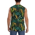 thumbnail image 4 of Haiem Men's Jungle Leopard Yellow Print Tank Tops Summer Sleeveless Cut Off Workout T-Shirts Fitness Vest Athletic Undershirts-X-Large, 4 of 8