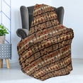 thumbnail image 4 of Tribal Soft Flannel Fleece Throw Blanket, Wildlife Prehistoric Funky Snakes Traditional Oriental Arrangement, Cozy Plush for Indoor and Outdoor Use, 50" x 60", Multicolor, by Ambesonne, 4 of 5