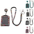 thumbnail image 3 of Flmtop Retractable ID Badge Neck Lanyard Rhinestone Case Name Tag Card Holder Cover, 3 of 8