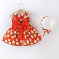 thumbnail image 4 of PEASKJP Toddler Girl Floral Print Puff Sleeve Smocked Sun Dress Beach Dresses Red, Sizes 11, 4 of 4