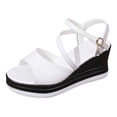 thumbnail image 6 of Dakaela Platform Sandals Women Comfortable Wedge Summer Shoes Stylish Strappy Casual Walking Sandal with Adjustable Straps Size 8.5, 6 of 7