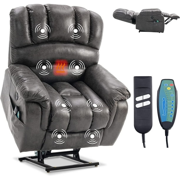VIVIJASON Large Lay Flat Sleeping Dual Motor Lift Chair Recliners with