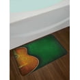 thumbnail image 2 of Guitar Bath Mat, Vintage Floral Instrument Pattern Acoustic with Worn Looking Wall Pattern, Non-Slip Plush Mat Bathroom Kitchen Laundry Room Decor, 29.5 X 17.5 Inches, Emerald Orange Yellow, Ambesonne, 2 of 2