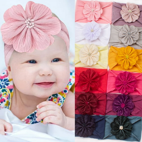 Vorkoi Baby Girls Headband, Turban Knotted Hair Bands, Wide Velour Head Wrap for Newborn Infant Toddlers
