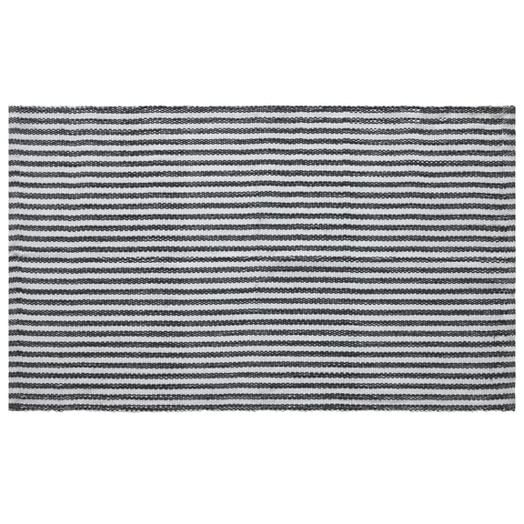 My Texas House Halloween Black Striped Indoor/Outdoor Layering Rug, 24" x 38"