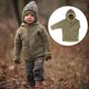 thumbnail image 5 of Abrigo cálido de lana para niños y niñas de estilo otoño e invierno, abrigo con capucha de lana para bebé (verde), 5 of 6